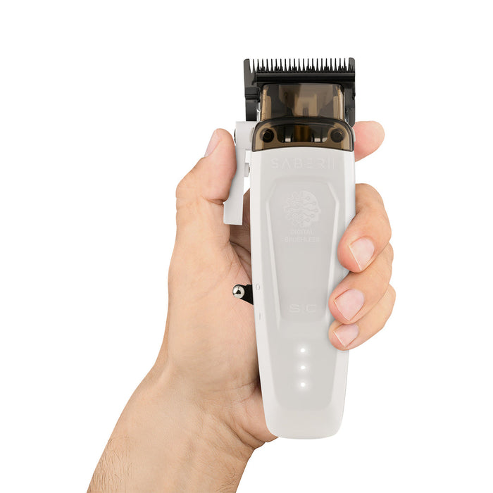 StyleCraft Saber II Cordless Digital Brushless Motor Clipper – White (SC619)