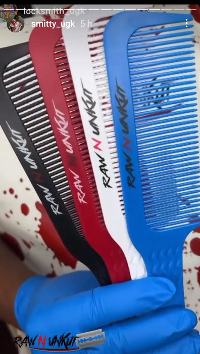 Raw N Unkut Professional Barber Comb Set Gripper Razor and Parting