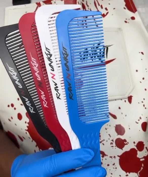 Raw N Unkut Professional Barber Comb Set Gripper Razor and Parting
