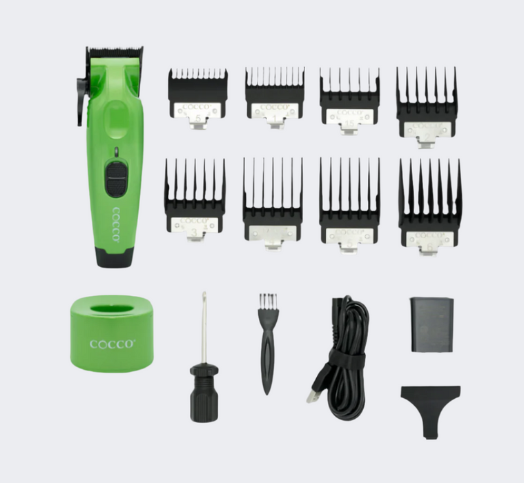 Cocco Pro Hyper Veloce Clipper Green with FREE Cocco IMPACTO Micro Wet - Dry Shaver