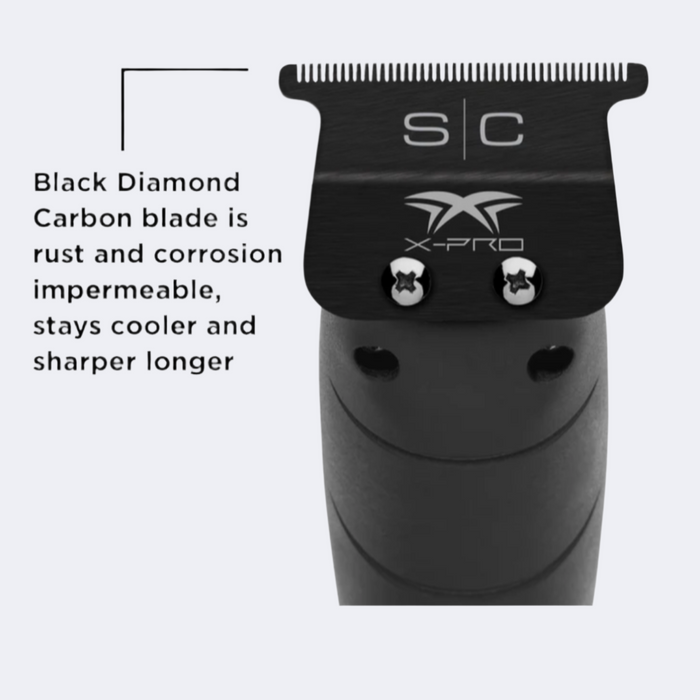 StyleCraft Replacement Fixed Black Diamond Carbon DLC X-Pro Classic Hair Trimmer Blade