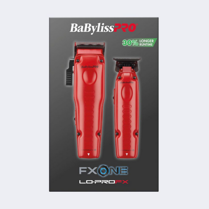 BaBylissPRO® FXONE™ Lo-ProFX Limited Edition Matte Red Clipper, Trimmer & Boosted Battery Gift Set