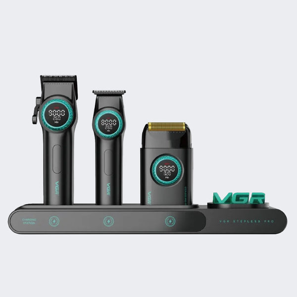 VGR Stepless Pro 3-in-1 Professional Barber Kit – Black