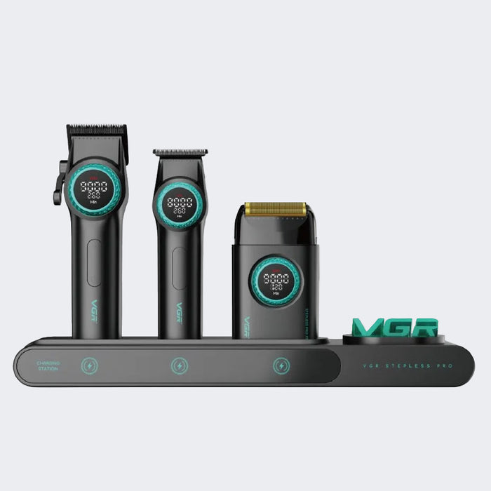 VGR Stepless Pro 3-in-1 Professional Barber Kit – Black