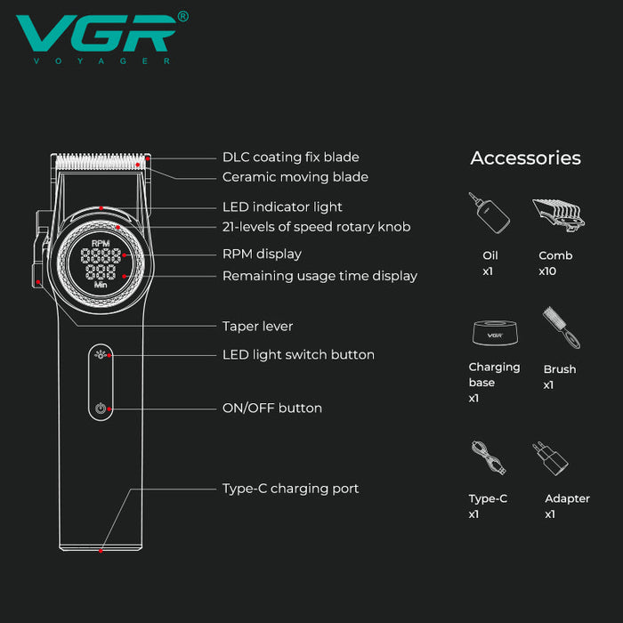 VGR V-001 Professional Hair Clipper