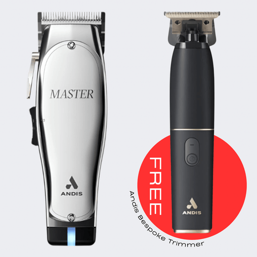 Andis Master Cordless Lithium Ion Clipper with FREE Bespoke Trimmer - Certified Clippers