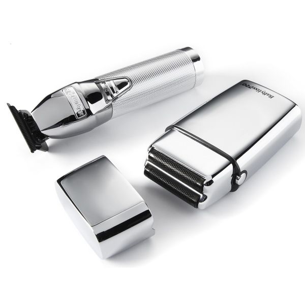 BaBylissPRO LimitedFX Silver Trimmer and Double-Foil Shaver COMBO