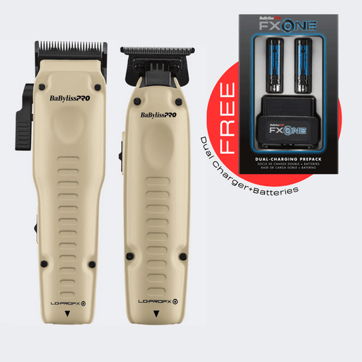 BaBylissPRO® FXONE™ Lo - ProFX Limited Edition Matte Clipper and Trimmer Combo with FREE FXONE Dual - Battery Charging Prepack - Certified Clippers