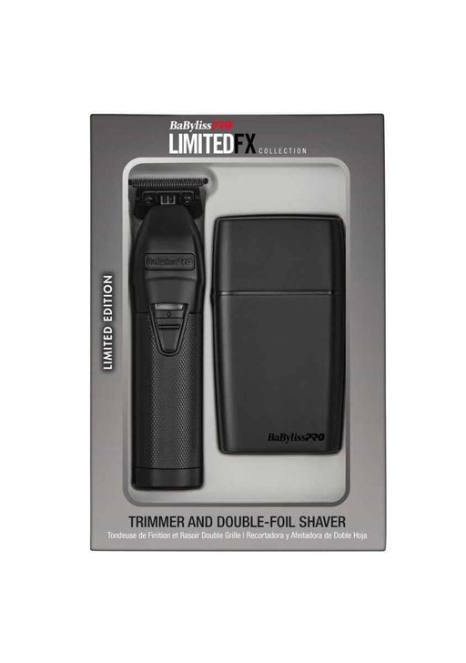 BabylissPro Limited Edition Matte Black Trimmer and Double Foil Shaver FXDUOFS2TMB