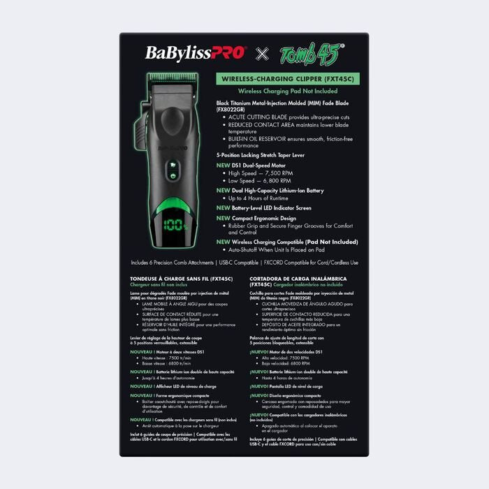 BaBylissPRO® x Tomb45® Wireless - Charging Clipper with FREE Charging Mat - Certified Clippers