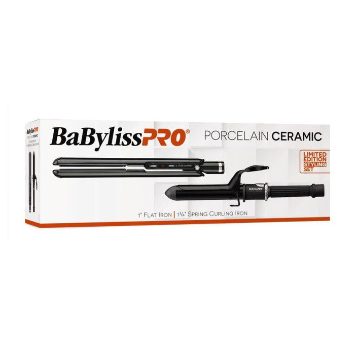 BaBylissPRO® Porcelain Ceramic Flat Iron & Curling Iron Combo - BPCPP6UC