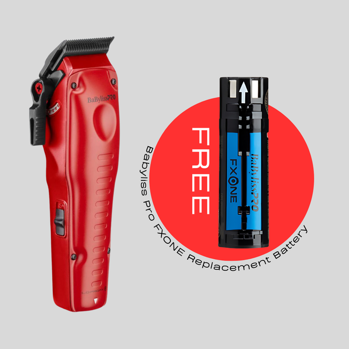 BaBylissPRO® FXONE™ Lo-ProFX Limited Edition Matte Red Clipper FX829MR with FREE Fade Blade or Replacement Battery