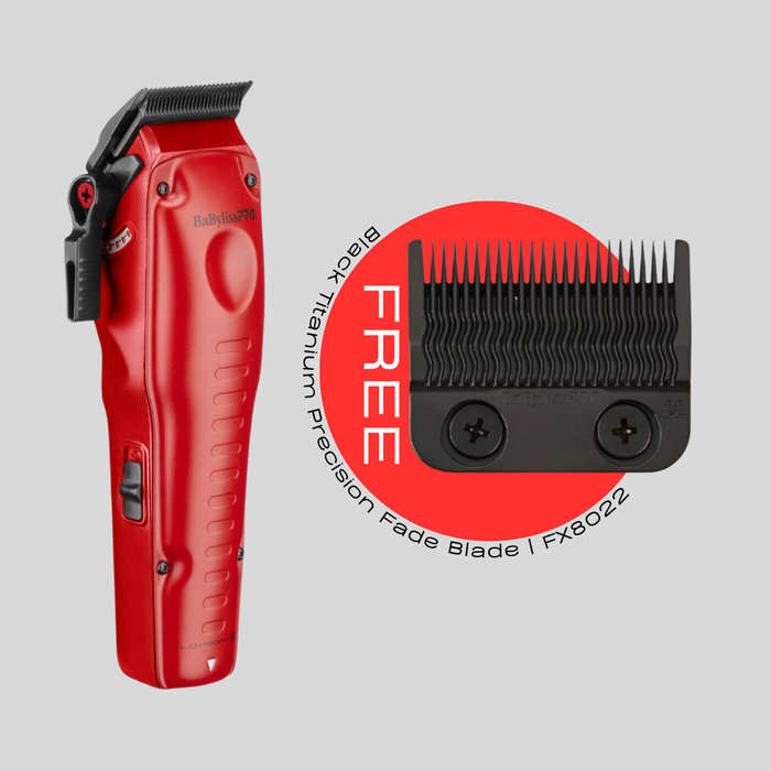 BaBylissPRO® FXONE™ Lo-ProFX Limited Edition Matte Red Clipper FX829MR with FREE Fade Blade or Replacement Battery