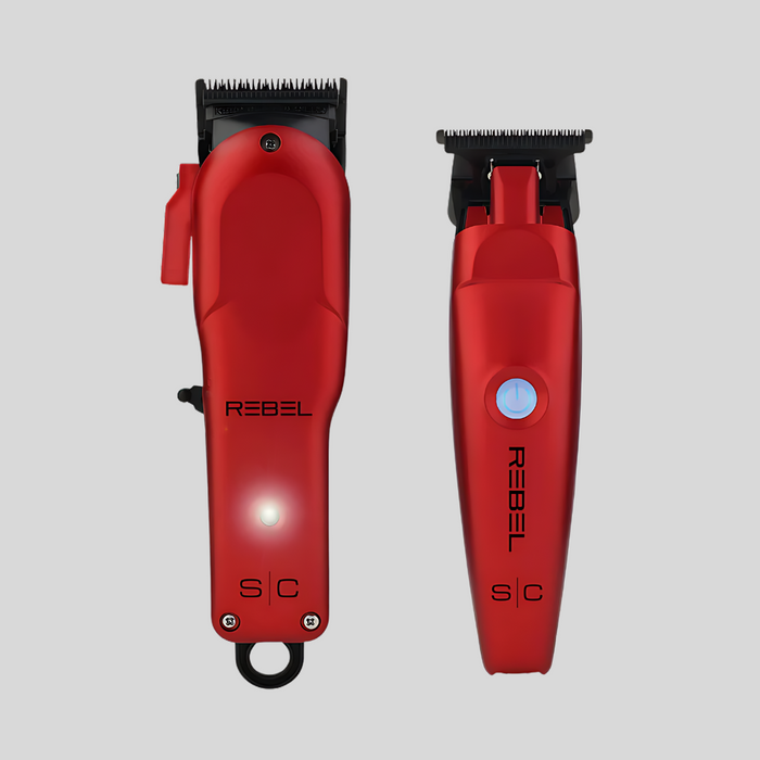 StyleCraft Super-Torque Modular Rebel Clipper & Trimmer Combo Set - Red (SC203)