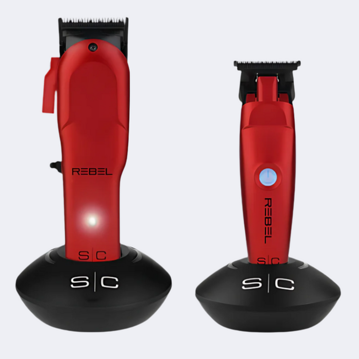 StyleCraft Super-Torque Modular Rebel Clipper & Trimmer Combo Set - Red (SC203)