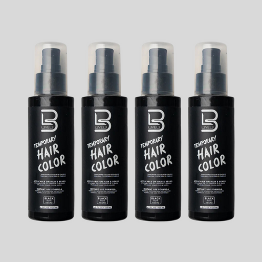 L3VEL3 Temporary Hair & Beard Color Black 125ml - PACK OF 4