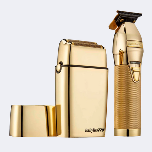 BabylissPro Limited Edition Gold Trimmer and Double Foil Shaver FXDUOFS2TG