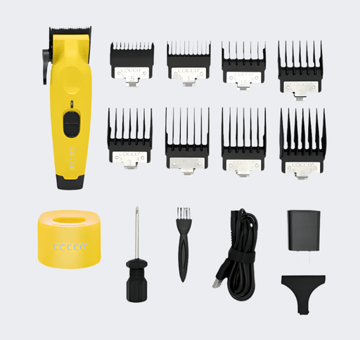 Cocco Pro Hyper Veloce Clipper Yellow with FREE Impacto Wet - Dry Shaver - Certified Clippers