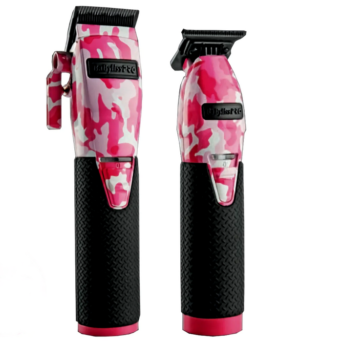 BabylissPro Limited FX Collection Pink Camo Metal Lithium Clipper and Trimmer COMBO