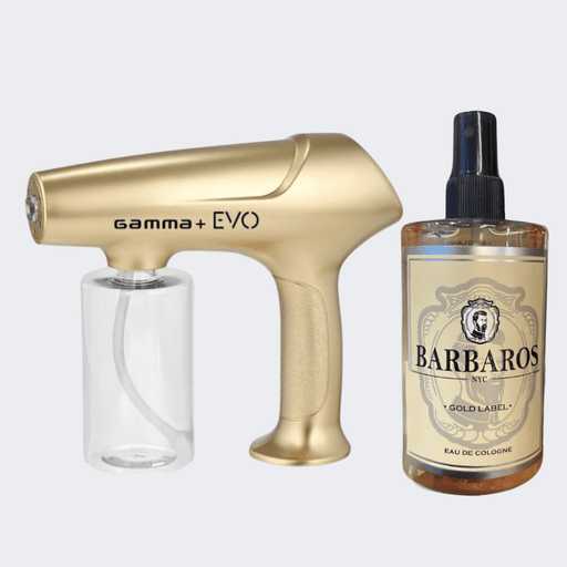 Gamma+ EVO Nano Mister Gold with FREE Barbaros Aftershave Cologne - Certified Clippers