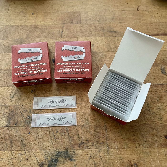 Raw N Unkut Precut Razor Blades for Professional Barber Use