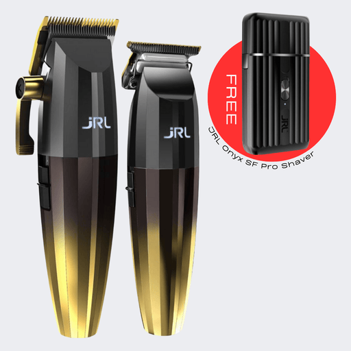 JRL FreshFade Limited Gold Edition Cordless Clipper & Trimmer COMBO with Free Onyx Shaver - Certified Clippers