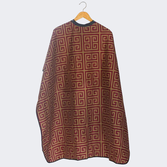 StyleTek Milan Barber Cape – Red/Gold