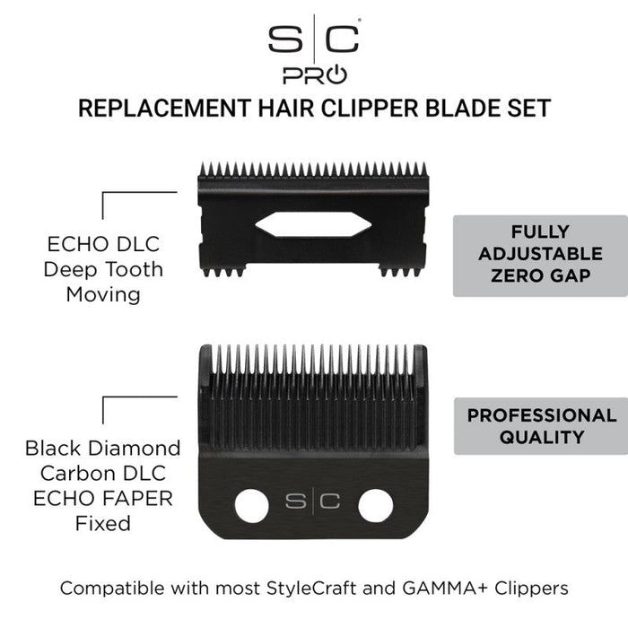 StyleCraft Echo DLC Blade w/ Deep - Tooth Cutter – SC545BL - Certified Clippers