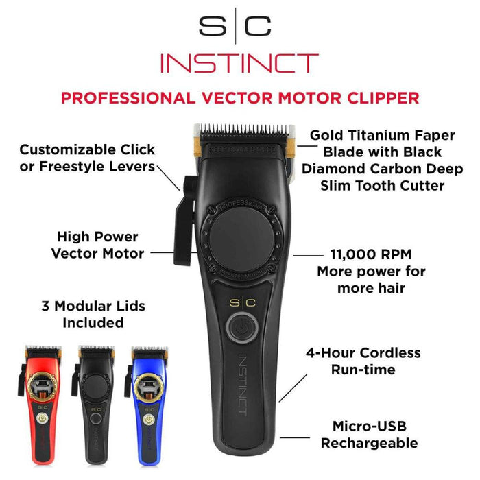 StyleCraft Instinct Professional Vector Motor Cordless Clipper - Certified Clippers