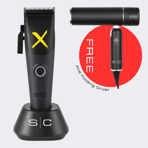 StyleCraft Instinct - X Cordless Hair Clipper SC608M with FREE Ace Folding Dryer - Certified Clippers