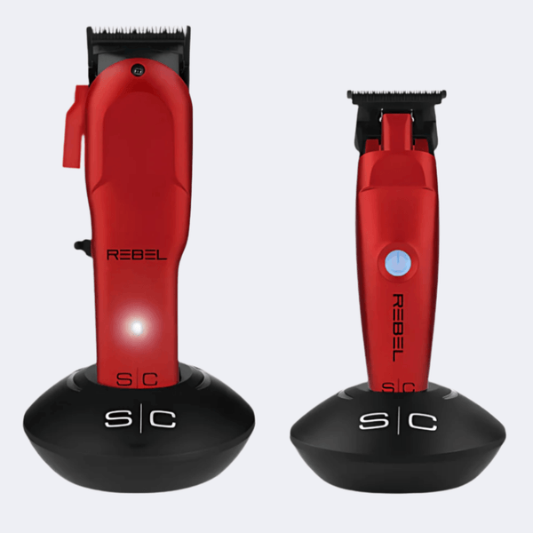 StyleCraft Super - Torque Modular Rebel Clipper & Trimmer Combo Set - Red (SC203) - Certified Clippers