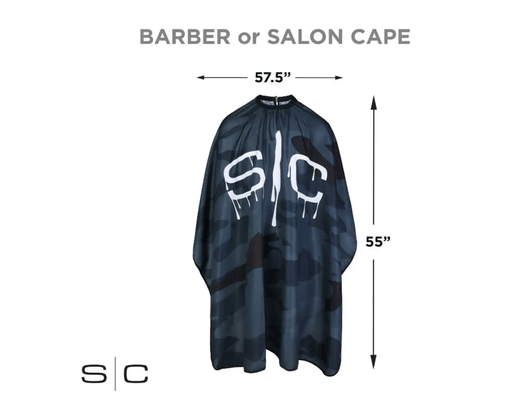 Stylecraft Waterproof Barber/Stylist Cape - Black Camo Design - Certified Clippers