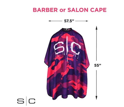 Stylecraft Waterproof Barber/Stylist Cape - Pink and Purple Camo Design - Certified Clippers