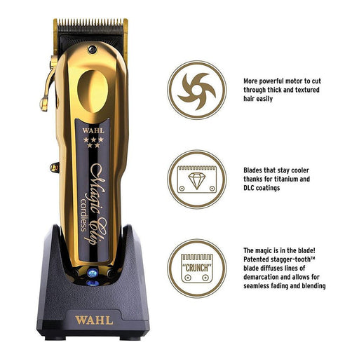 Wahl 5 Star Gold Cordless Magic Clip Clipper with FREE Replacement Blade - Certified Clippers